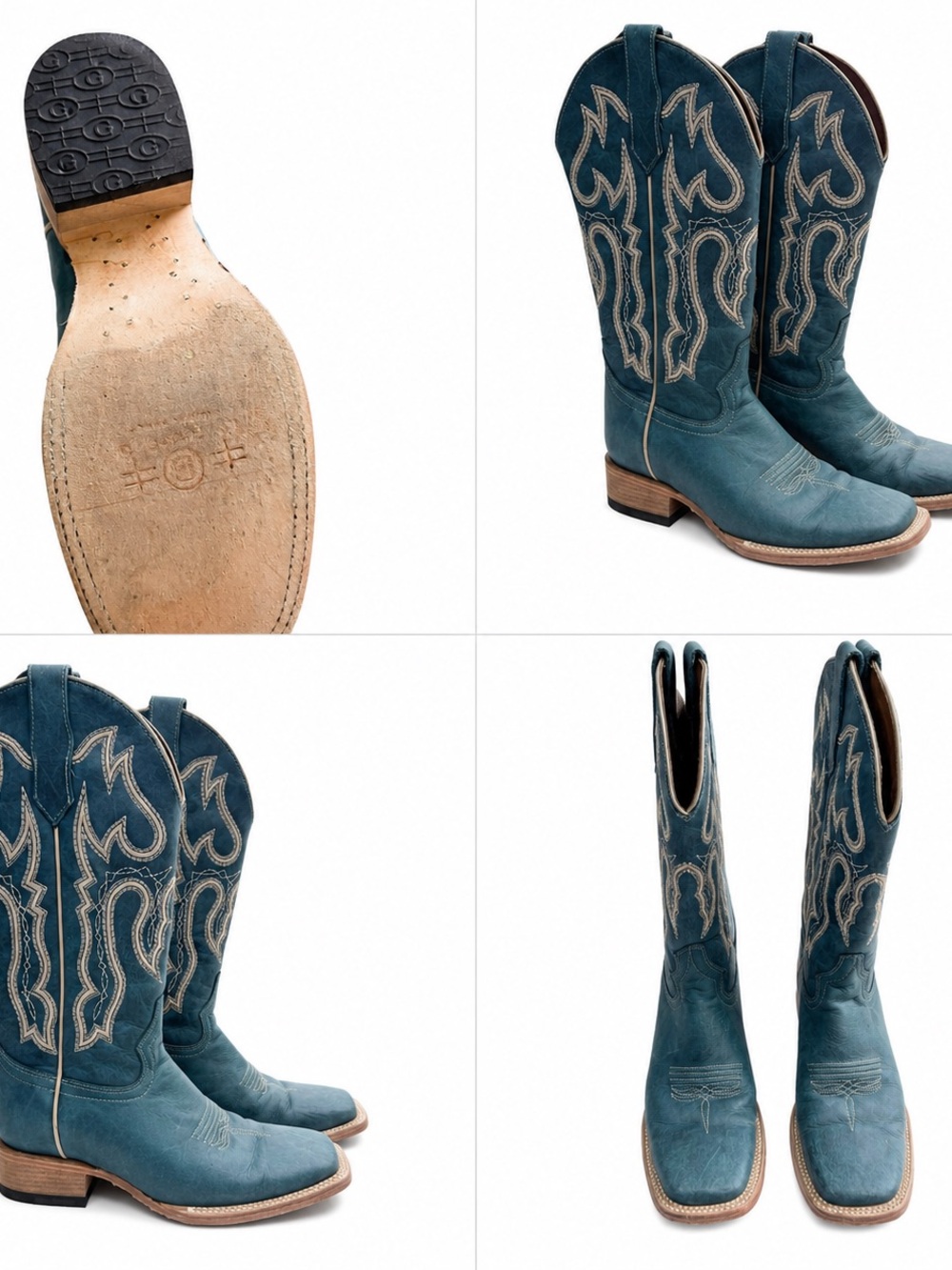 Circle G Blue /Teal Western Heeled Cowboy Boots